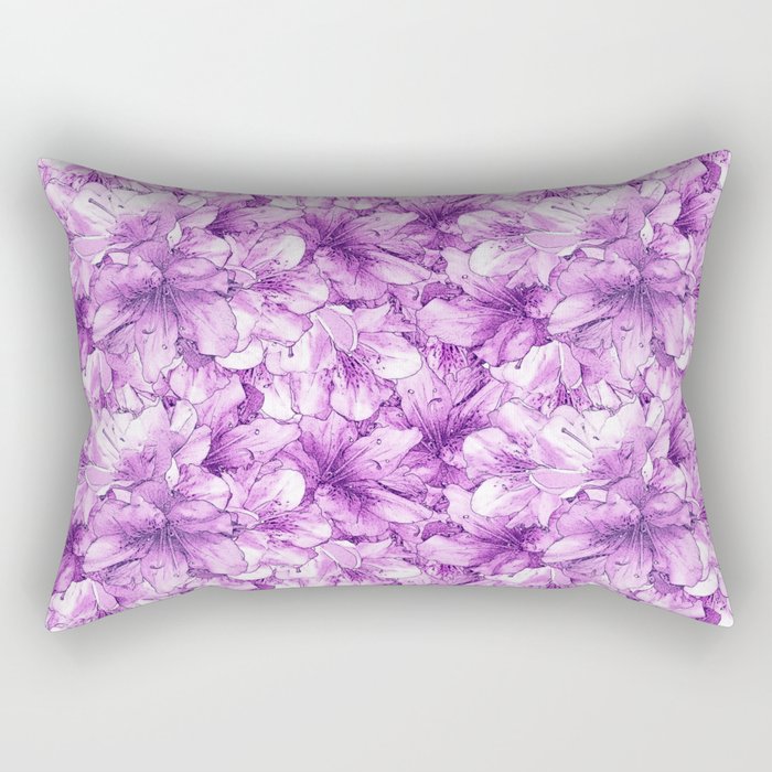 amethyst purple floral azalea flowering flower bouquet pattern Rectangular Pillow