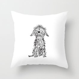 Dachshund dog drawing Throw Pillow