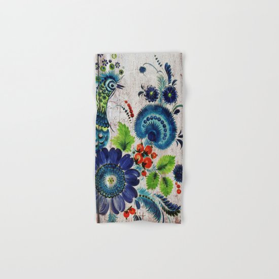 Russian Folk Art on Wood 03 Hand & Bath Towel