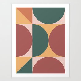 Mid Century Modern Geometric Abstract 231 Art Print