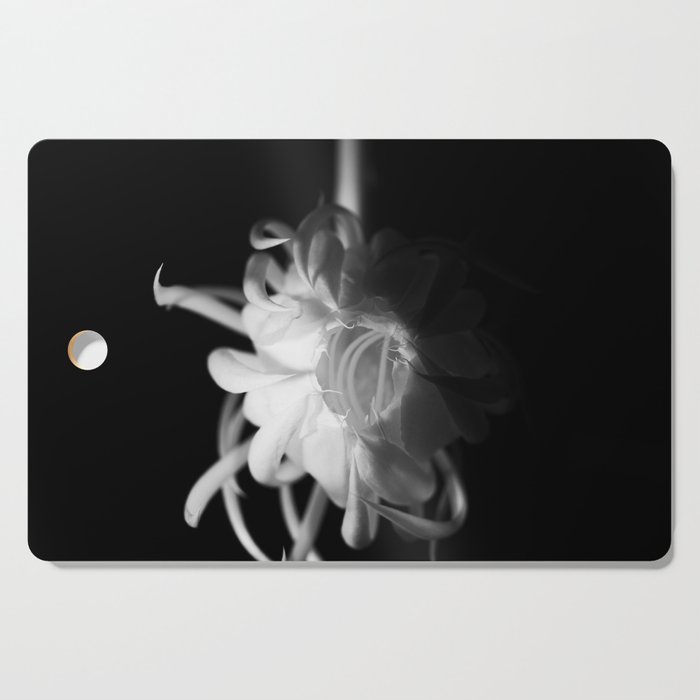 Black and white queen of the night blooming flower Cutting Board