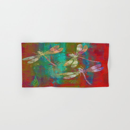 Colorful Dragonflies Hand & Bath Towel