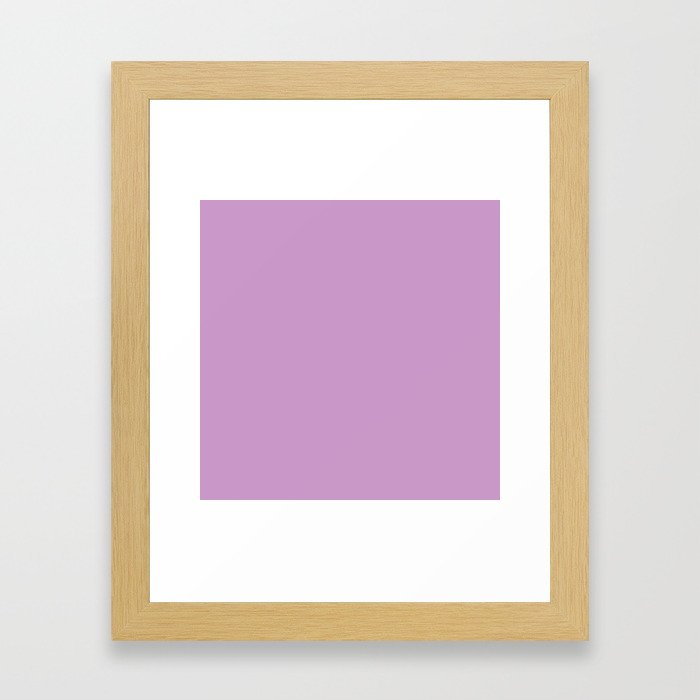 Chalky Pastel Violet Solid Color Framed Art Print