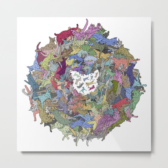 Cats Donut Galaxy - Rainbow Earth Metal Print