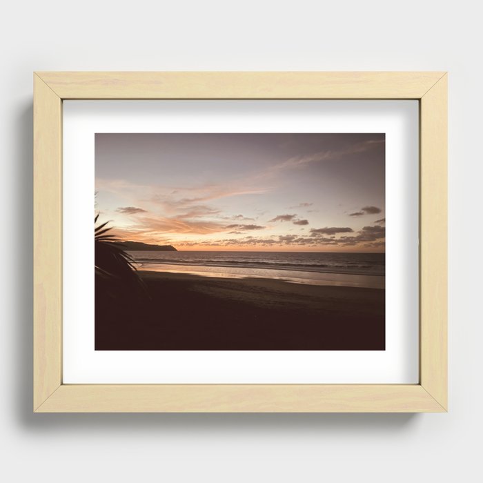Golden Hour Sunset on the Beach by ValerieAmber @valerieamberch Recessed Framed Print