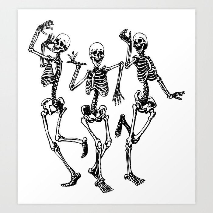 Three Dancing Skulls Kunstdrucke