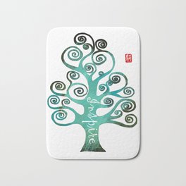 Tree - Inspire Bath Mat | Inspire, Graphicdesign, Pattern, Tree, Digital, Green, Life, Abstract, Ruowen, Grow 