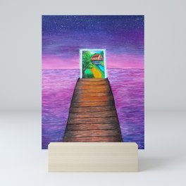 Purple Night With Portal Painting By Ankita Raut Mini Art Print