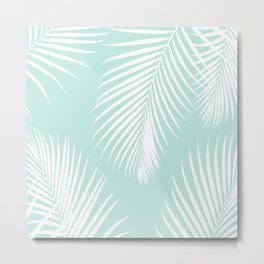 Mint Tropical Pattern Metal Print | Pattern, Graphicdesign, Leaf, Jungle, Mint, Coastal, Nature, Plant, Tropical, Green 