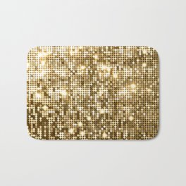 Golden Metallic Glitter Sequins Bath Mat | Glitter, Texture, Sequin, Bling, Disco, Fashion, Style, Sparkles, Retro, Fauxglitter 