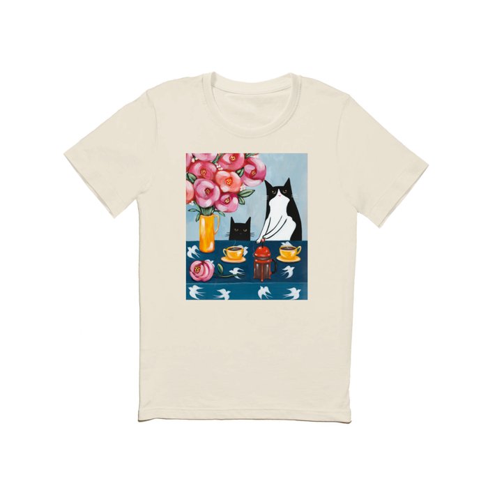 Cats and French Press Coffee T Shirt