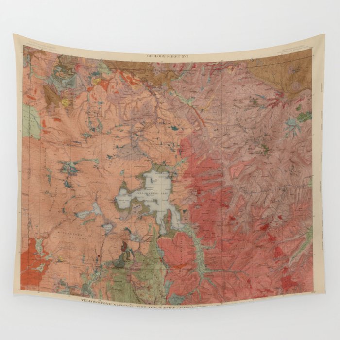 Old Yellowstone Geological Map (1904) Vintage National Park Geology 