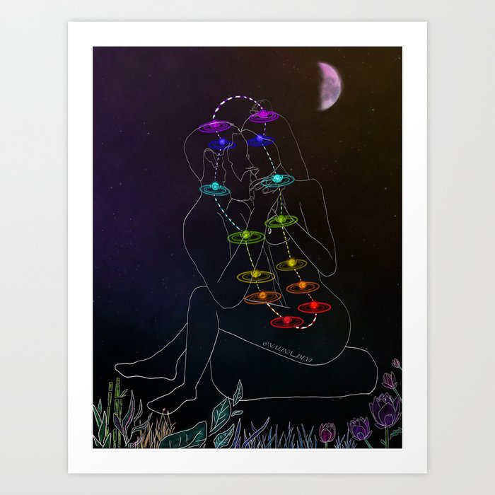 Chakra Blooming Lovers Version 2 Art Print