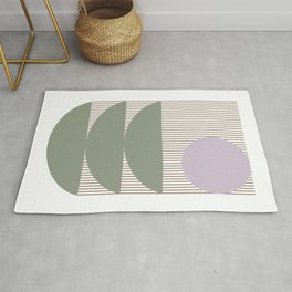 Lines and Shapes in Moss and Lilac Area & Throw Rug
