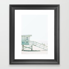 Lifeguard Tower California Beach Life Framed Art Print