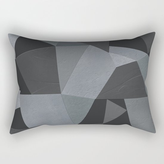 Black and grey worn . Leather patches . Rectangular Pillow