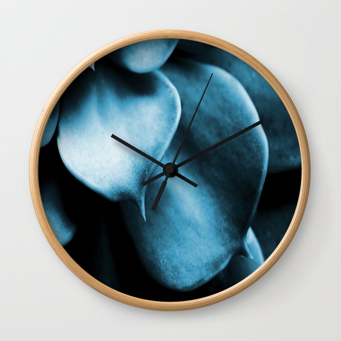Succulent Leaves In Turquoise Color #decor #society6 #buyart Wall Clock
