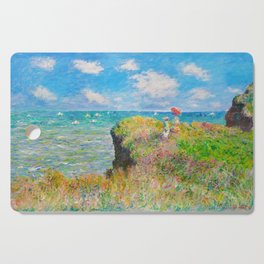 Claude Monet (French, 1840-1926) - Title: Cliff Walk at Pourville (Promenade sur la falaise, Pourville) - Date: 1882 - Style: Impressionism - Genre: Landscape painting - Media: Oil on canvas - Digitally Enhanced Version (1800dpi) - Cutting Board