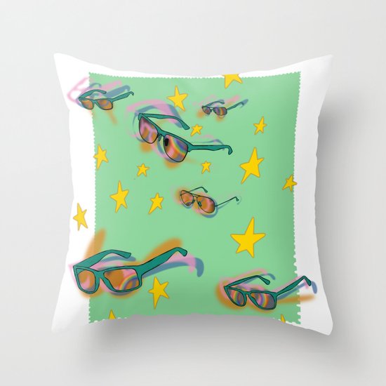 summer stamp Throw Pillow