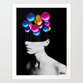 PASSENGERS Art Print | Series, Balloons, Pop, Louijover, Passengers, Jover, Color, Digital, Collage 