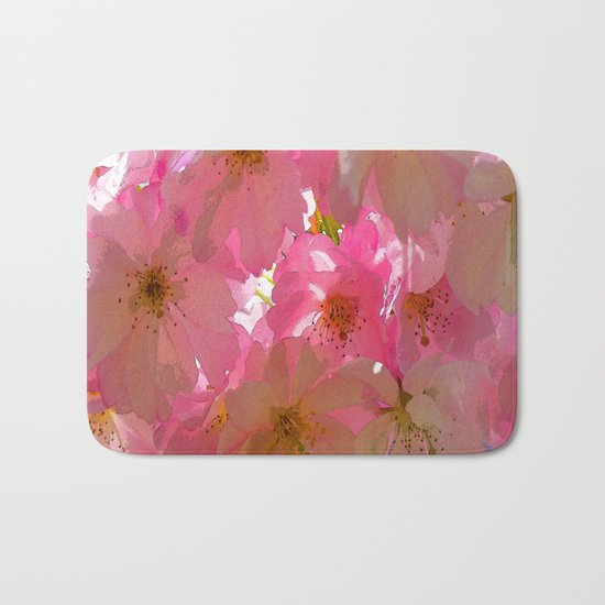 Pink Cherry Blossoms Bath Mat