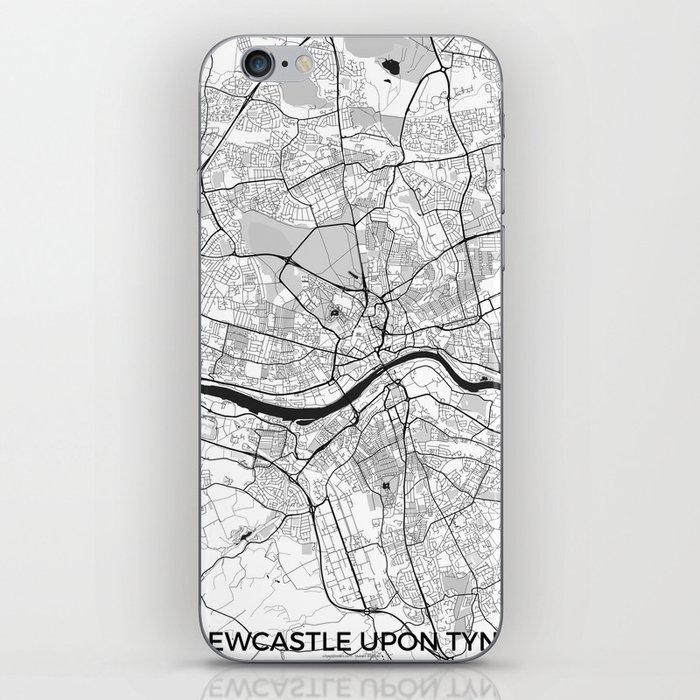 Newcastle upon Tyne Map Gray iPhone Skin