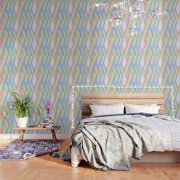 Rainbow Minimal Marble Geometric Wallpaper By Carolsalazar Society6