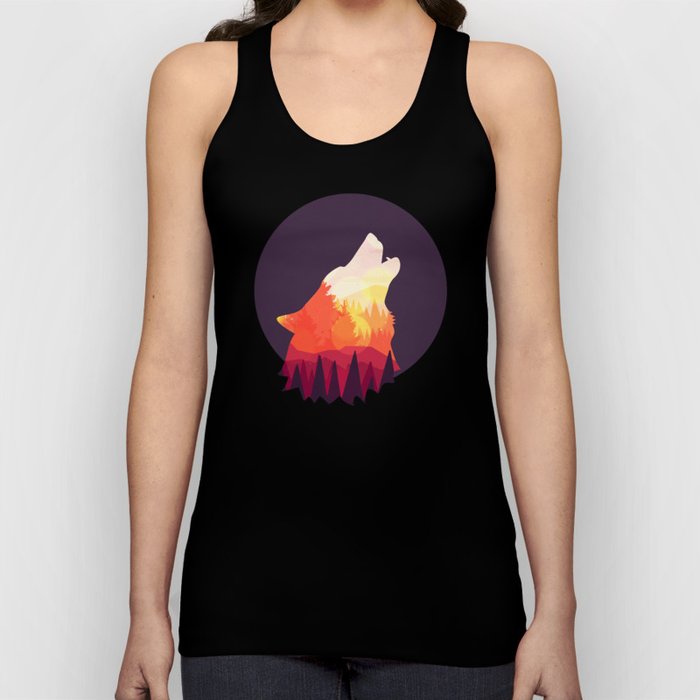 Vintage Realistic Wolf - Realistic Wolf Animal Tank Top
