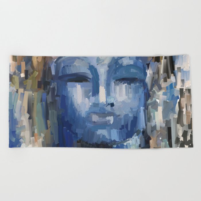 Lord Buddha anstarct painting Beach Towel
