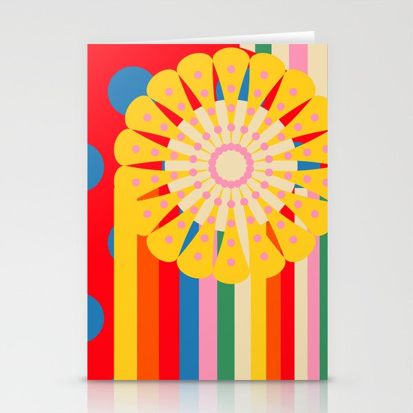 Bold Rainbow Sunflower, Circles, Girl and Pop Wave Stationery Cards