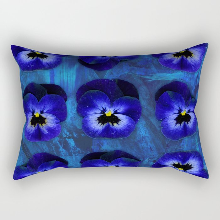 Deep Blue Velvet Rectangular Pillow