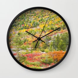 Fall coloor on Cadillac Mountain, Acadia National Park, Maine Wall Clock | Landscape, Photo, Nature 