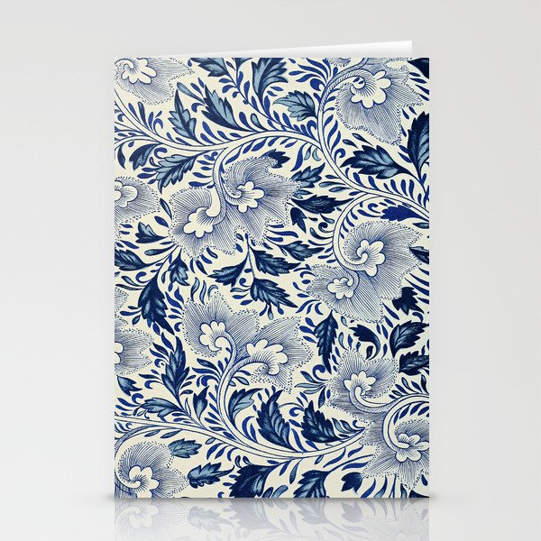 Antique Blue and White Floral China Pattern Stationery Cards