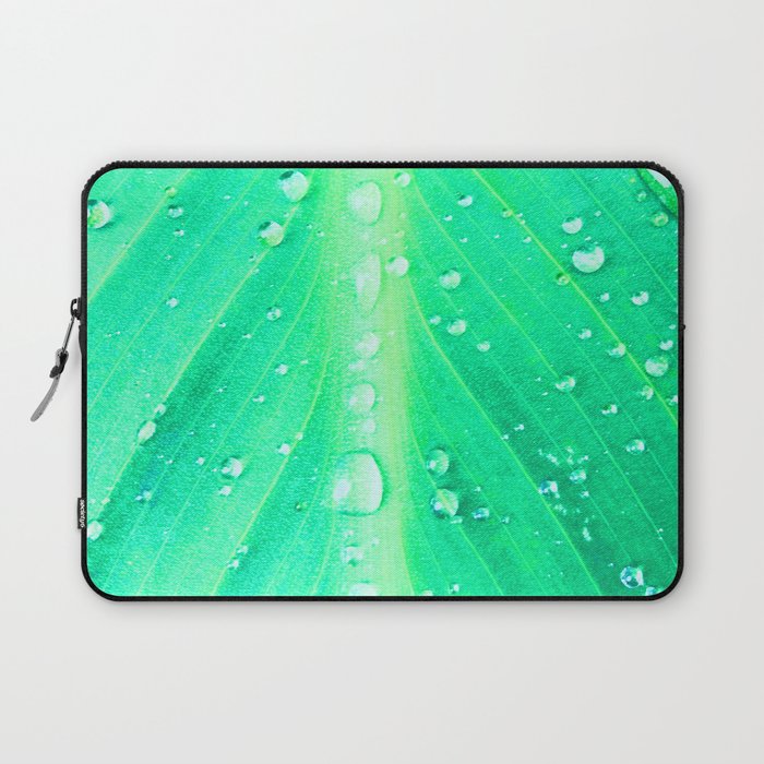 mint leaflet in tropical rain impressionism ( 2 of 3 set ) Laptop Sleeve