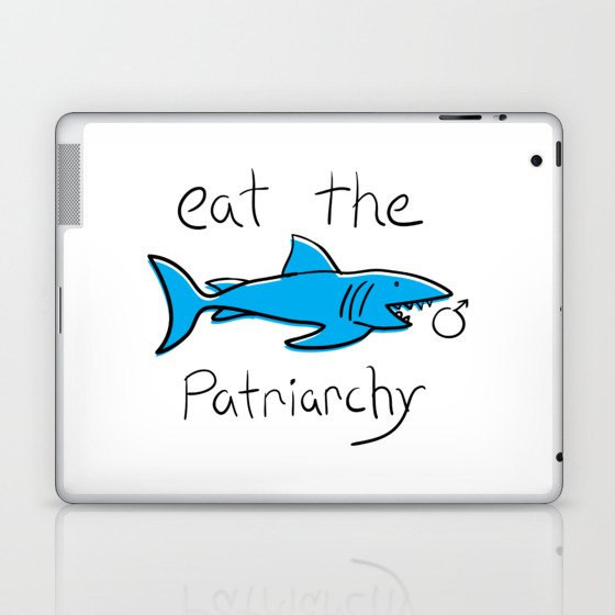 Eat The Patriarchy Feminist Shark Laptop & iPad Skin