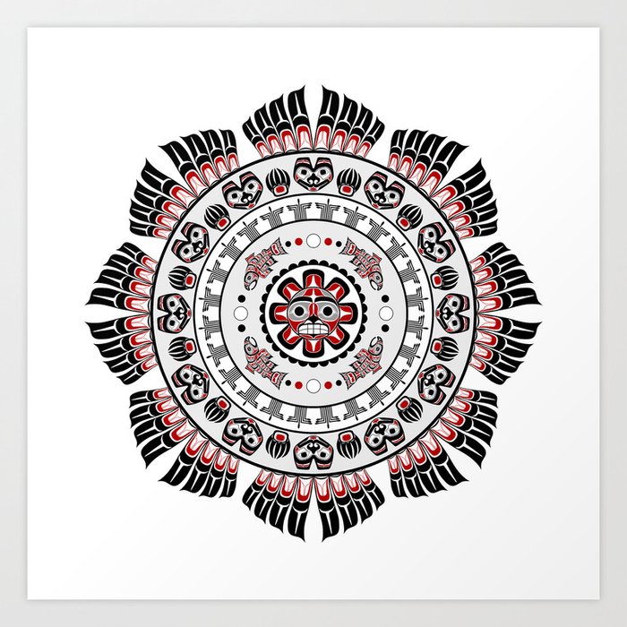 Pacific Northwest Native American Art Mandala Art Print By Debidalio Society6