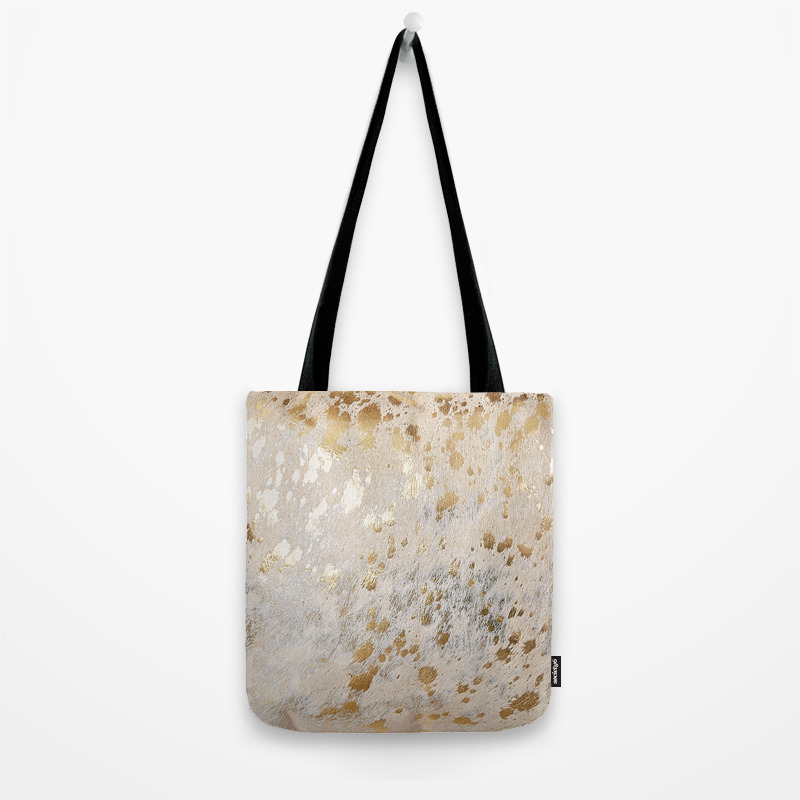 metallic tote bag