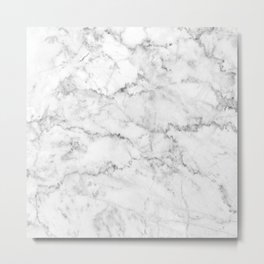 White faux marble Metal Print | Modern, Gray, Digital, White, Fauxmarble, Chic, Graphicdesign, Stonetexture 