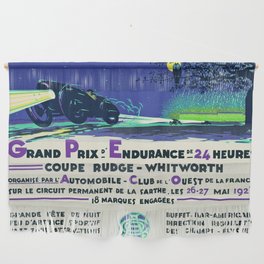 1923 original blue Grand Prix D'endurance De 24 Heures / Coupe Rudge - Whitworth Le mans grand prix racing automobile advertising advertisement vintage poster Wall Hanging