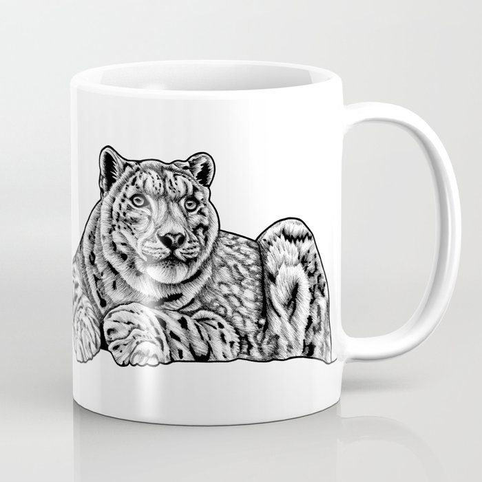 Snow leopard - ink illustration Coffee Mug