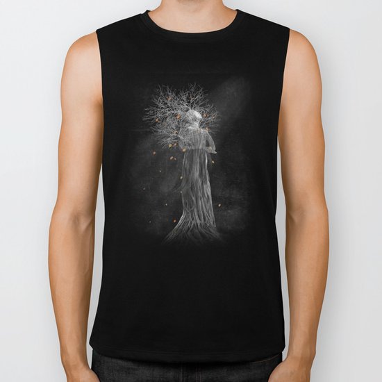 Dark portrait in autumn II Biker Tank