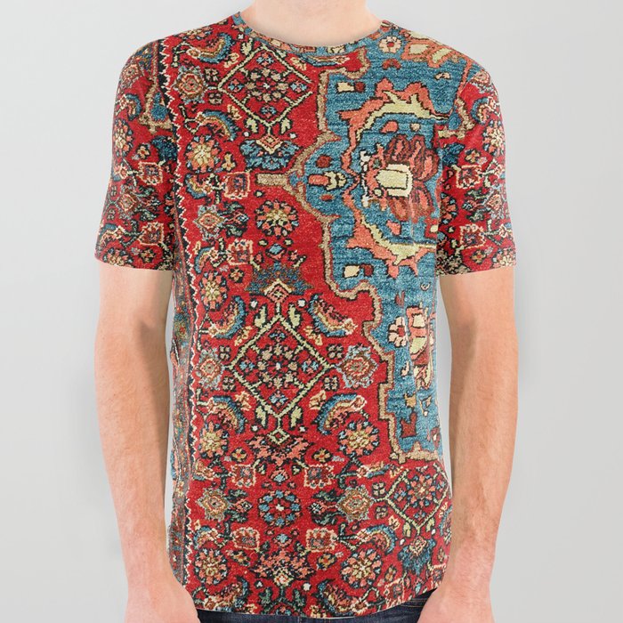 Bidjar Antique Kurdish Northwest Persian Rug Print All Over Graphic Tee By Vickybragomitchell Society6