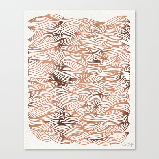 Rose Gold Waves Canvas Print