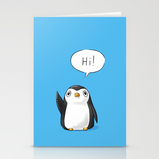 Hi Penguin Stationery Cards