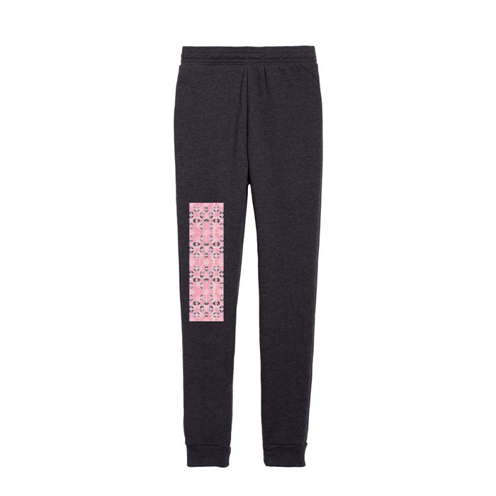 Pink coral grid Kids Joggers