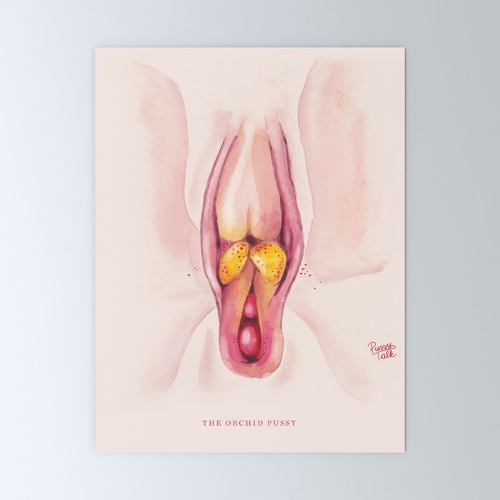 Pussy Orchid - Art Painting by PussyTalk Mini Art Print by PussyTalk |  Society6