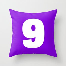 9 (White & Violet Number) Throw Pillow