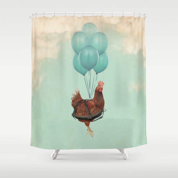 Chickens Can't Fly Shower Curtain
