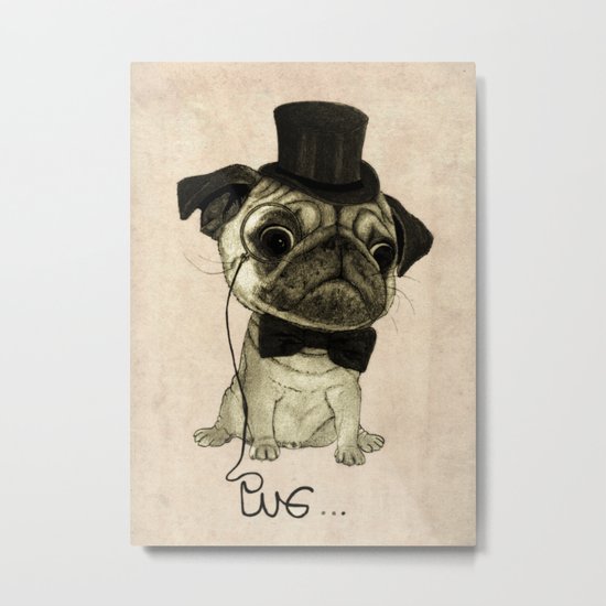 Pug (gentle pug). Metal Print