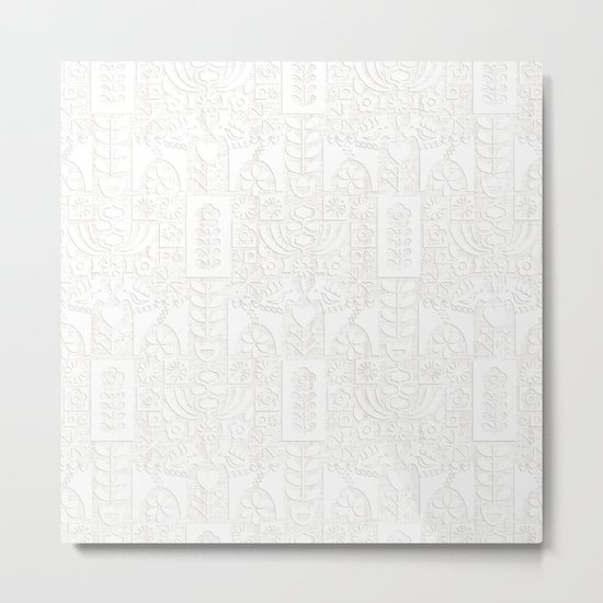 Swedish Folk Art - Subtle Metal Print